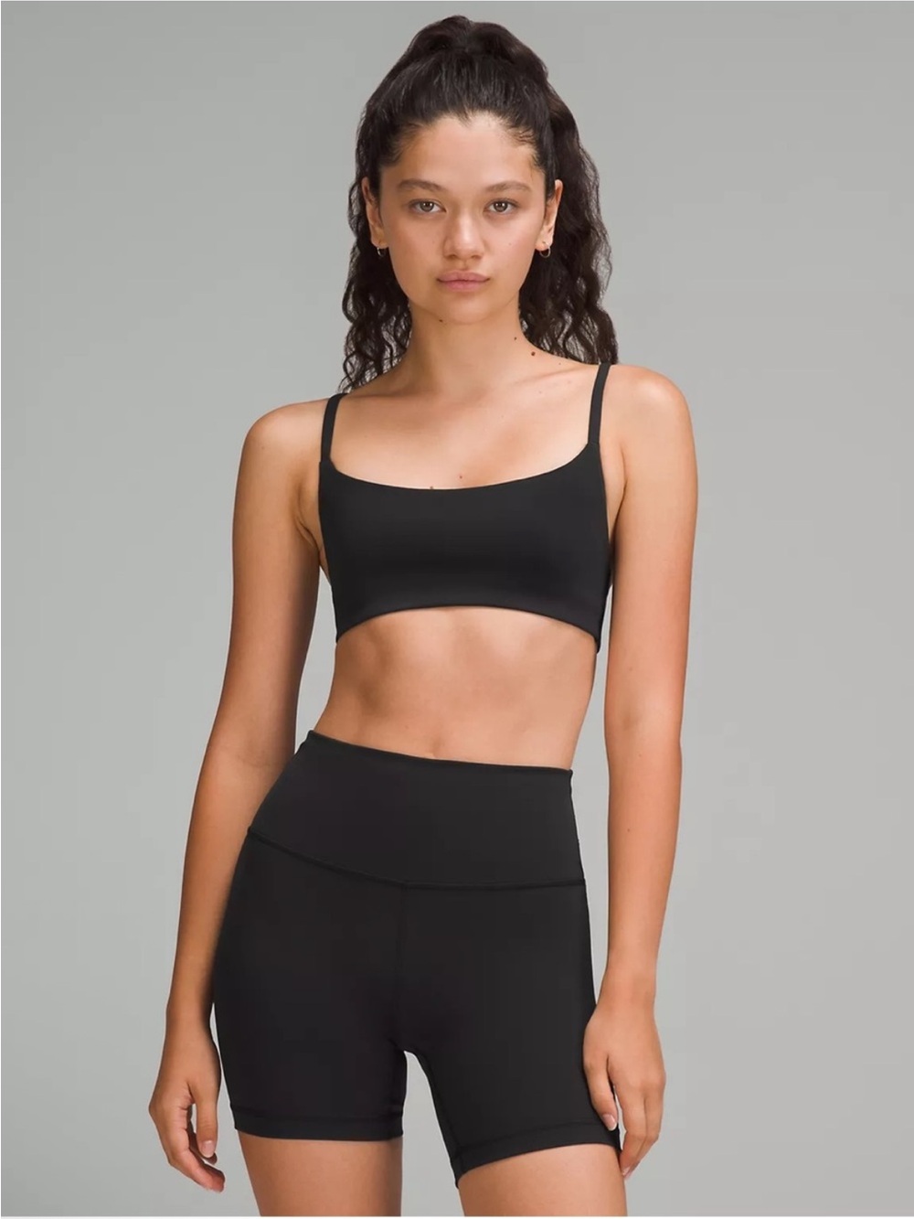 Lululemon Black Wunder Train Strappy Racer Back Bra size 4 athletic gym